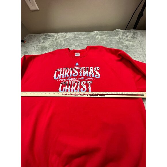 "Christmas Begins With Christ" Womens 3XL Red Sweater Christmas Holiday Tree God - Picture 4 of 8